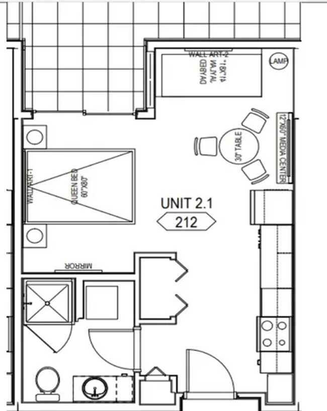 Studio H1 UPlace 202 floor plan